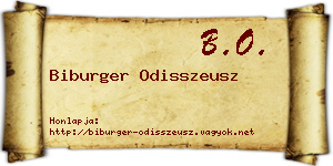 Biburger Odisszeusz névjegykártya